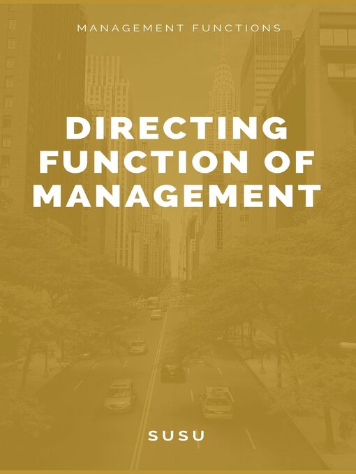 Title details for Directing Function of Management by SuSu - Wait list